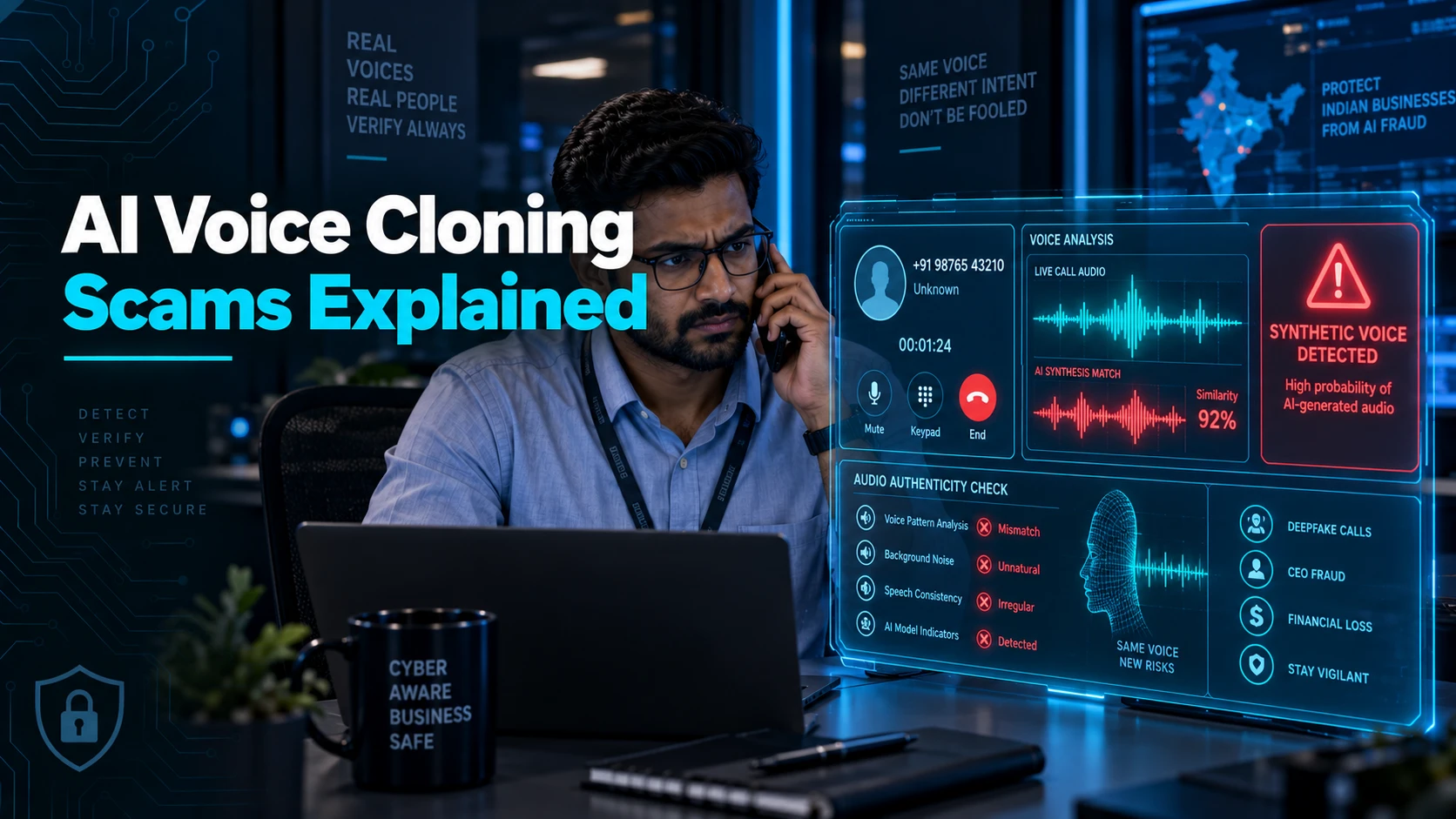 Cover image: AI Voice Cloning Scams: How Deepfake Audio Is Being Used to Defraud Indian Businesses